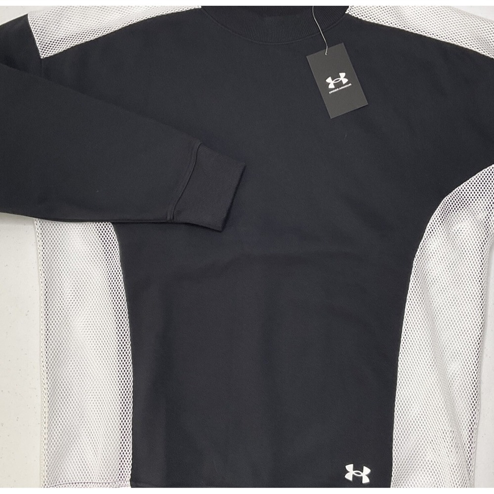 Under Armour Sweatshirt Sz‎ S Pullover Oversized Mesh Details Crew Fleece Sports - Picture 10 of 10